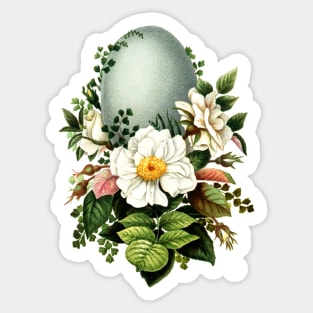 Vintage Robins Egg and Rose Sticker